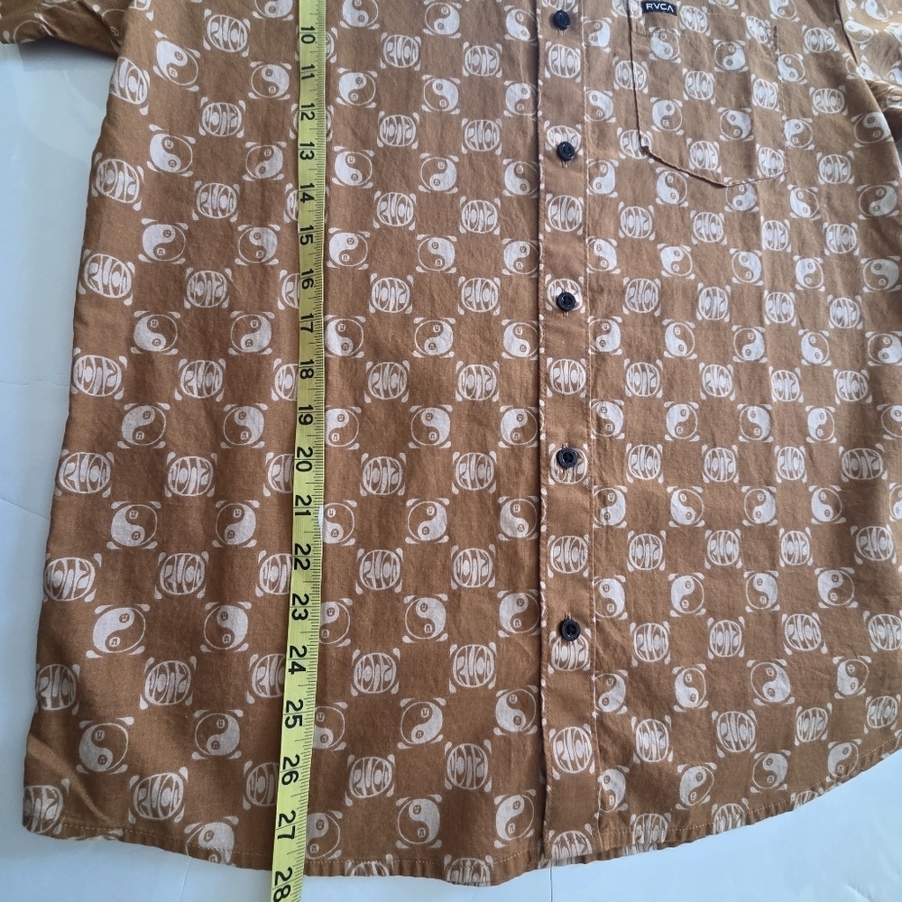 Brown Patterned RVCA Men's Shirt - Picture 8 of 9